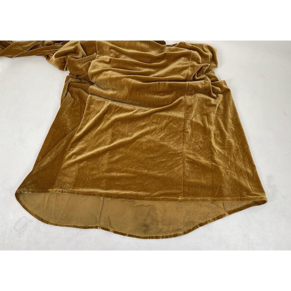 Jenny Yoo Collection Formal Long Sleeve Velvet A Line Maxi Dress Womens 4 Gold - Picture 7 of 8
